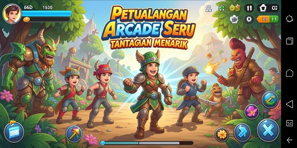Tampilan gameplay seru dari 66D dengan tantangan Arcade