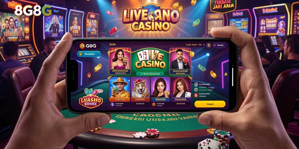 Tampilan gameplay Live Casino yang menarik di 8G8G.