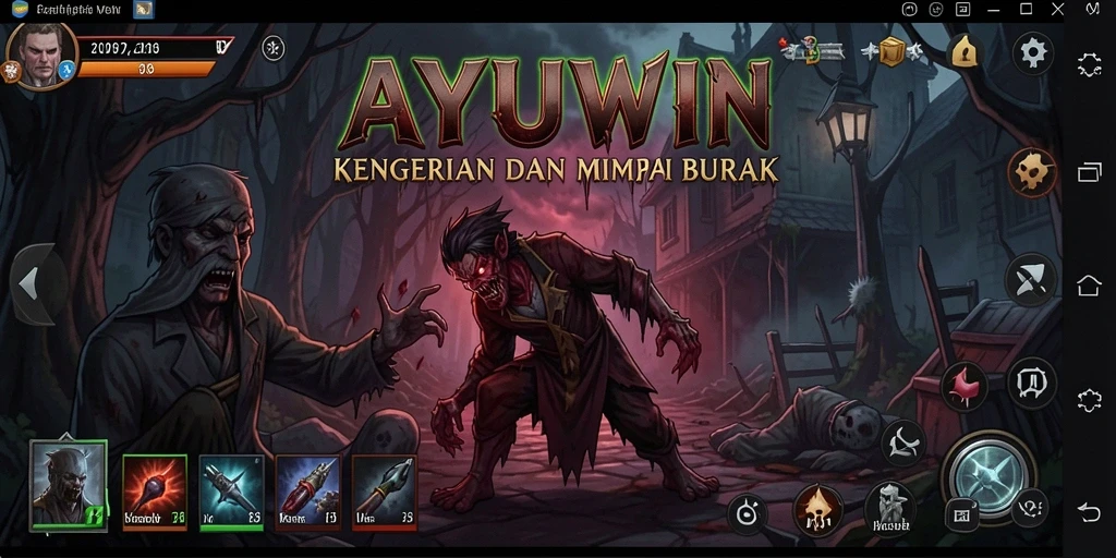 Screenshot gameplay AYUWIN yang menampilkan kengerian di dunia horror.