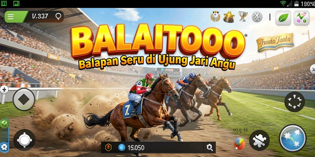 Tangkapan layar BALAITOTO menampilkan aksi balapan yang mendebarkan.