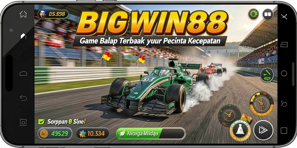 Gameplay mendebarkan dan kompetitif dalam balap mobil.