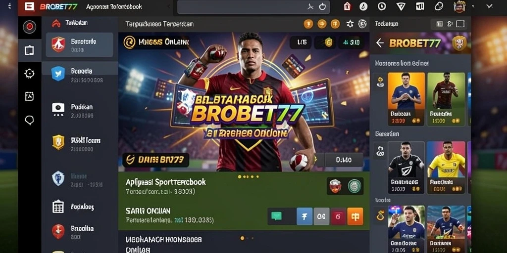 Tampilan aplikasi BROBET77 dengan fitur sportsbook yang lengkap.