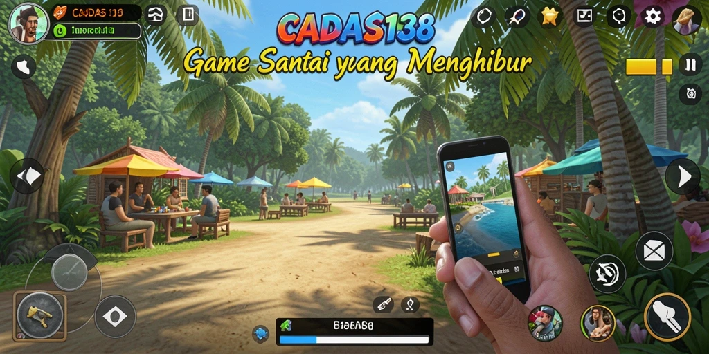 Tangkapan layar gameplay CADAS138 yang menunjukkan momen seru dan santai.