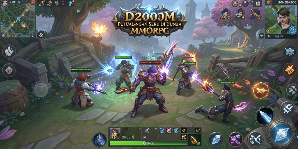 Screenshot D200M menampilkan aksi seru dalam pertempuran monster.