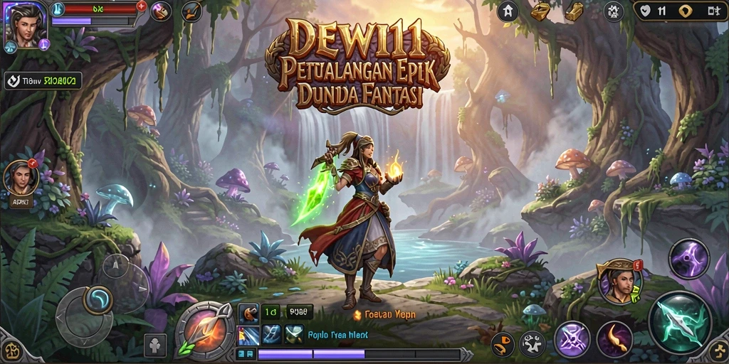 Screenshot gameplay DEWI11 menampilkan aksi seru dalam petualangan RPG.