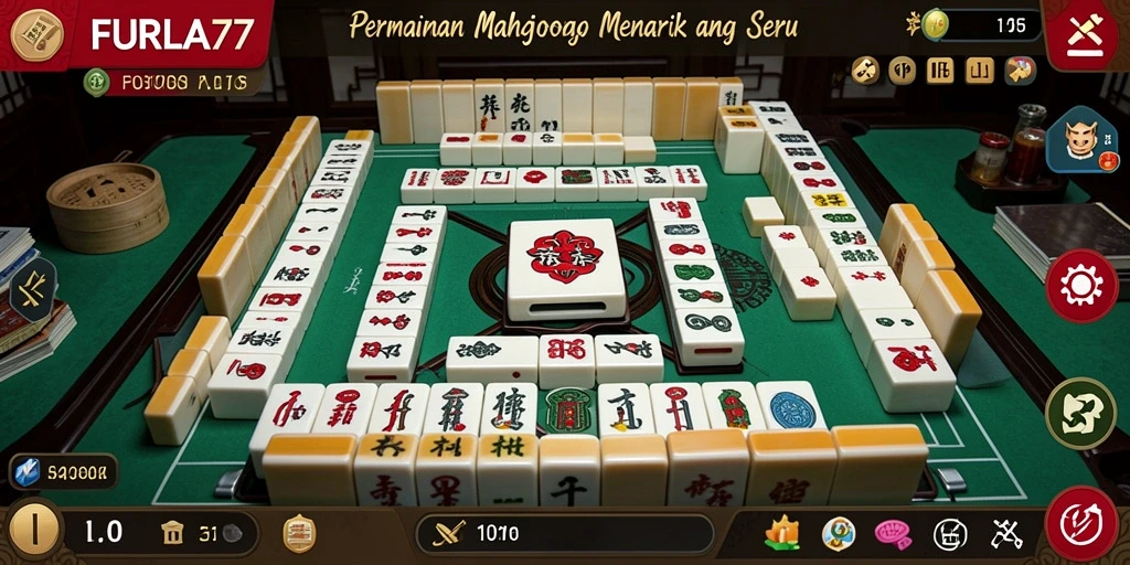 Screenshot gameplay FURLA77 menunjukkan papan Mahjong yang menantang.