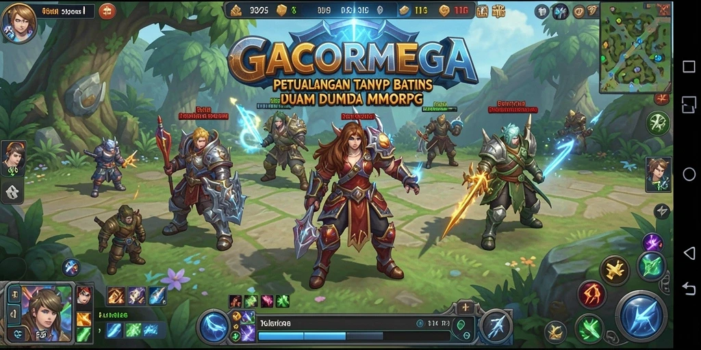 Tampilan screenshot utama GACORMEGA yang menampilkan aksi petualangan MMORPG.