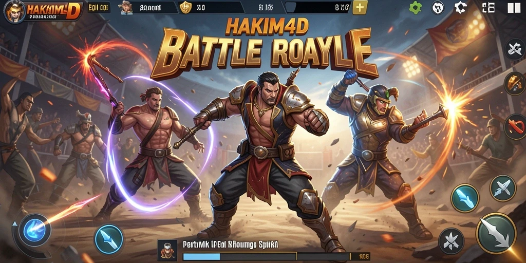 Gameplay seru HAKIM4D dengan aksi pertempuran Battle Royale.