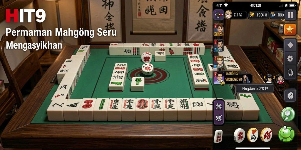 Screenshot gameplay HIT9 yang menampilkan tantangan Mahjong.