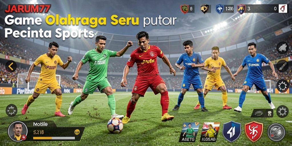 Screenshot gameplay JARUM77 yang menunjukkan pertandingan olahraga yang mendebarkan.