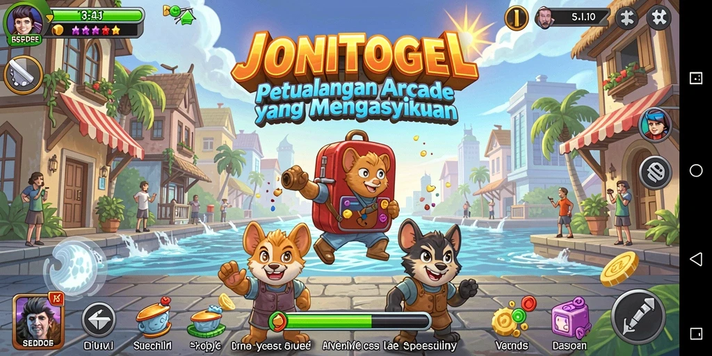 Screenshot gameplay JONITOGEL menampilkan momen-momen seru dalam permainan arcade.