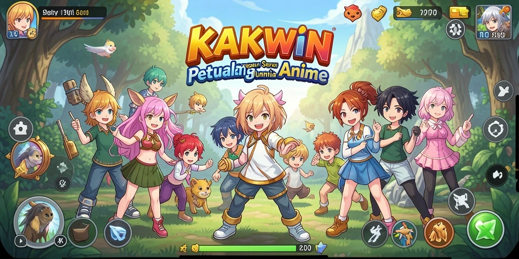 Screenshot KAKWIN menampilkan pertarungan seru dengan karakter Anime.