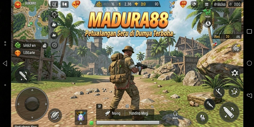 Tangkapan layar <strong>MADURA88</strong> menampilkan petualangan seru di dunia terbuka.