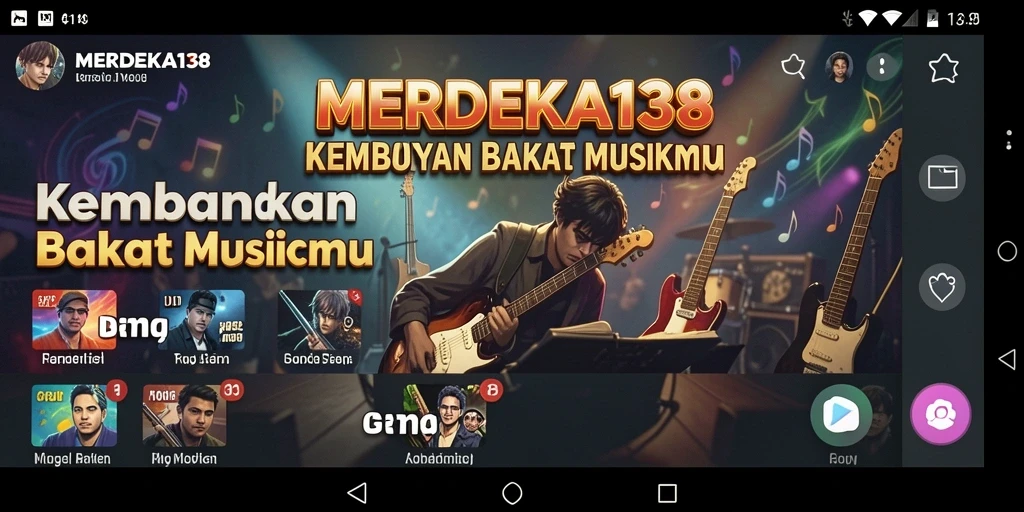 Screenshot gameplay <strong>MERDEKA138</strong> menampilkan pengguna sedang berkolaborasi dalam sesi musik.