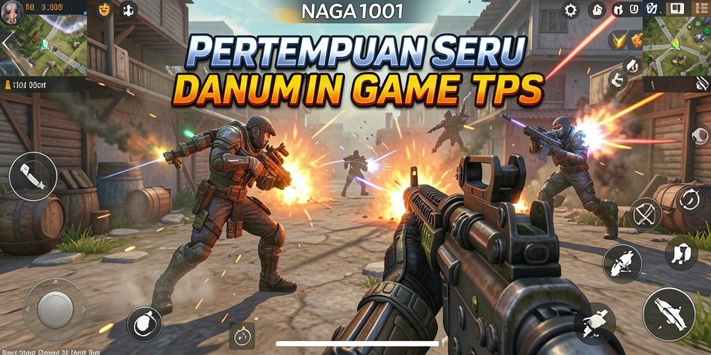 Screenshot gameplay seru NAGA1001 dalam pertempuran TPS.