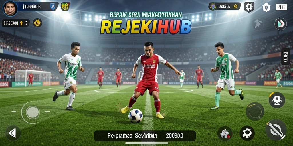 Tampilan aksi sepak bola dalam REJEKIHUB yang mendebarkan
