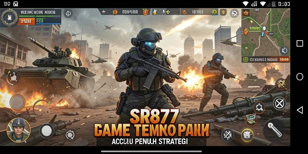 Tangkapan layar gameplay yang menunjukkan pertempuran seru dalam SR877.