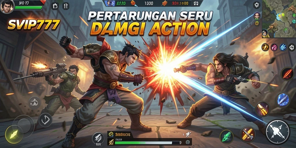 Screenshot gameplay SVIP777 yang menunjukkan aksi seru di medan perang.