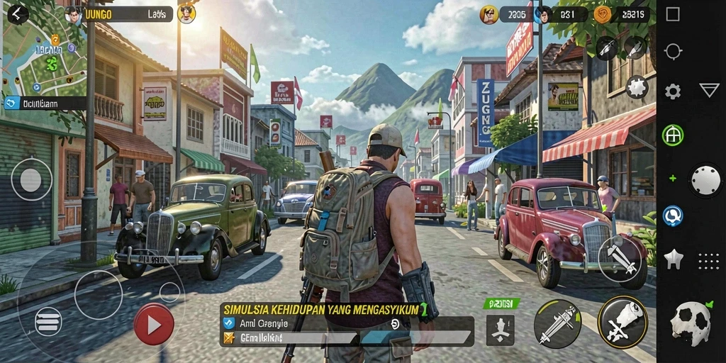 Screenshot menunjukkan momen gameplay yang mendebarkan di UNTUNGGO.
