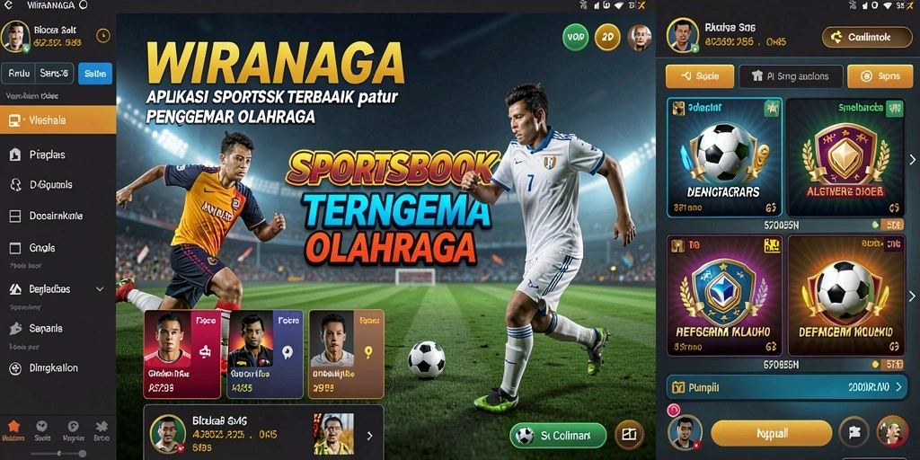 Tampilan utama WIRANAGA dengan berbagai opsi taruhan olahraga.
